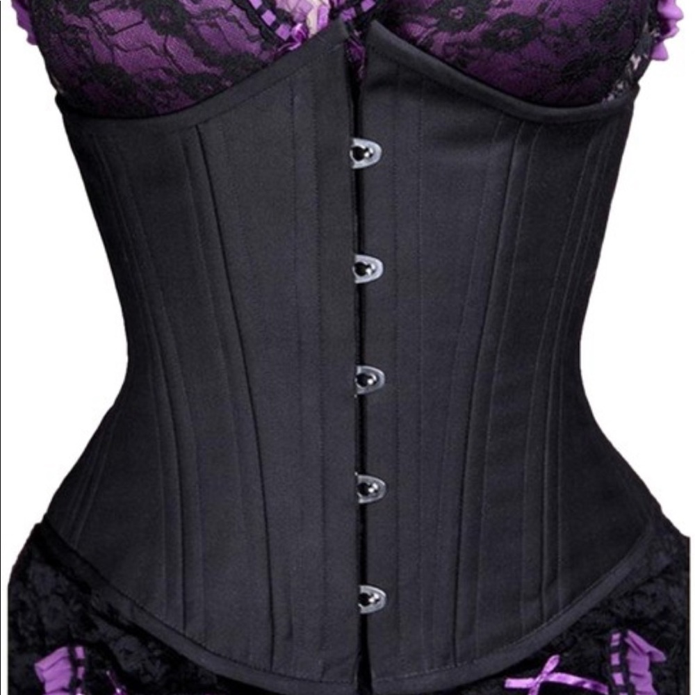 Black cashmere corset. W – 03